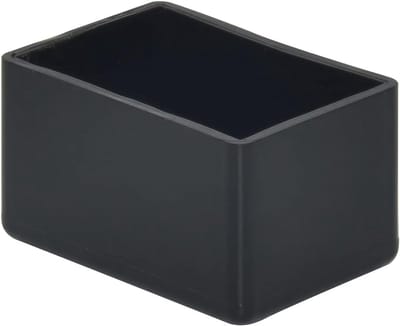 Zwarte PVC Stoelpootdoppen Rechthoekig voor Hardhouten Vloeren - 8 Stuks