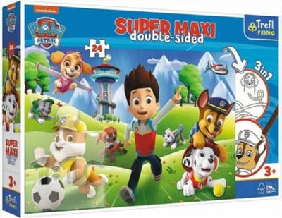 SUPER MAXI DOUBLE-SIDED PUZZEL 3 IN 1 PAW PATROL 24PCS