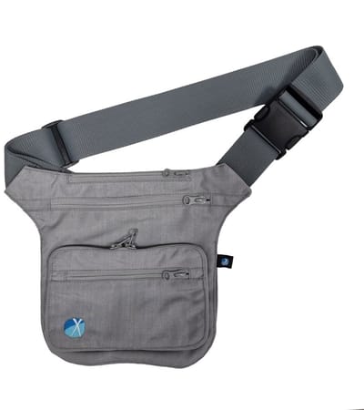 Annyx Side Bag GRIJS -veel ruimte- verstelbaar-afneembare snackbag -sterk- voor training-paardrijden-vakantie-wandelen-speuren