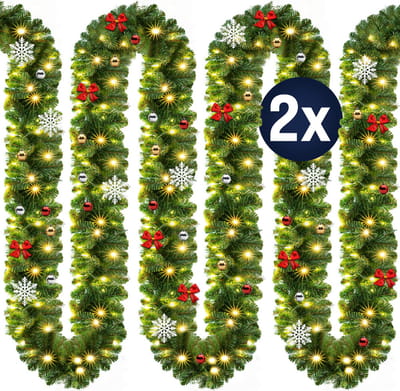 Casaria Guirlande - 2x5m 80 Leds incl. Decoratie - Warm Wit