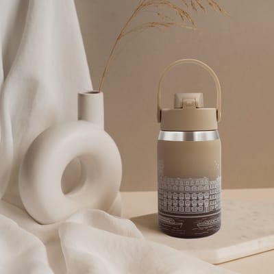 Thermische fles 355 ml (12 oz)-95% gerecycled roestvrij staal - Chocoladebruin 'Skyline fles PAR 12'