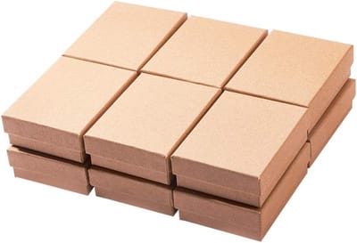 Kraft Kartonnen Sieraden Dozen met Sponsvulling - 12 Stuks voor Verpakking en Cadeaus