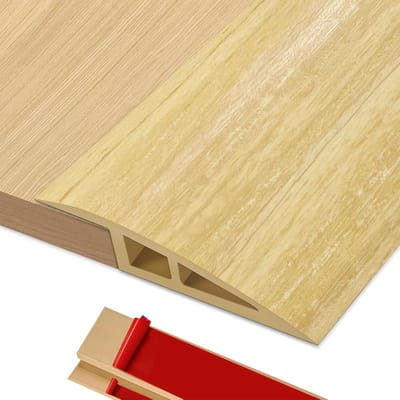 Overgangsprofiel Hoogteregeling - Drempelprofiel PVC - Vloeren Egaliseren - Zelfklevend 5-10mm - 2 Meter Lengte - Lichte Eik