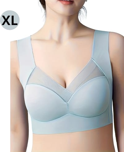 Bovista BH Zonder Beugel - Zonder Bandjes - Push-up Bh's - Comfort Bh - Lichtblauw XL