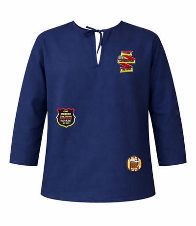 Fjesta© Oeteldonk boerenkiel met emblemen – Unisex - Blauw - Maat XS