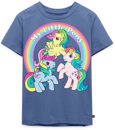 My Little Pony Retro Kleurige Ponys Met Regenboog Premium T Shirt Kinderen