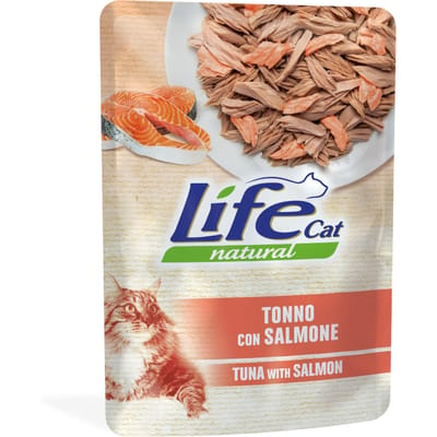 6x70g Life Cat Natural Adult Tonijn met Zalm Kattenvoer Wet