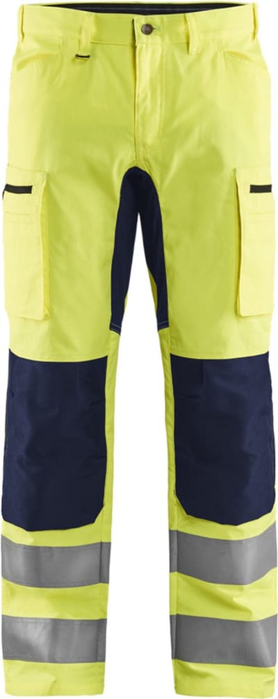 Blaklader High Vis broek met stretch 1585-1811 - High Vis Geel/Marineblauw - D84