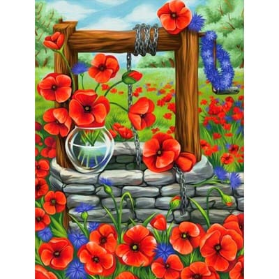Diamant peinture arrivée fleur pleine ronde diamant mosaïque broderie 20X30CM red