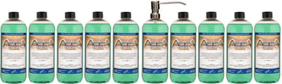 Body & Hair Hamam 1 liter met luxe RVS zilverkleurige pomp - set van 10 stuks - 2 in 1 voor lichaam en haar - voordeelverpakking