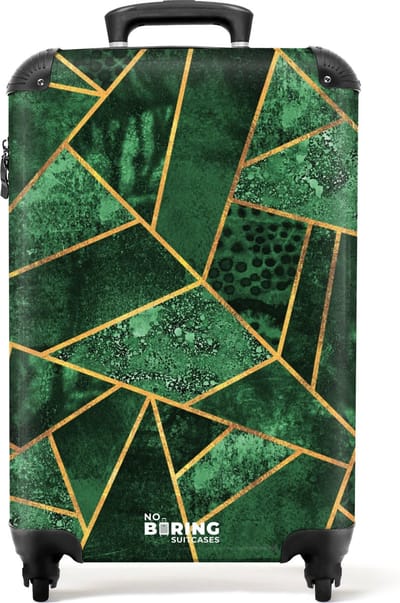 NoBoringSuitcases.com® - Handbagage koffer - Trolley groen - 55x35x25