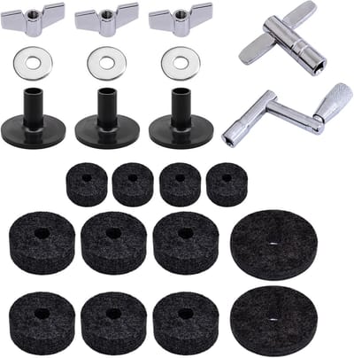 Cymbal vervangingsaccessoires set met 23 stuks, inclusief standbuizen, EVA pads, vleugelmoeren en meer voor drummers