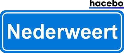 Hacebo - Plaatsnaam Sticker - 29x10 CM - Nederweert sticker - Verkeersborden sticker - grappige cadeaus - Nederweert