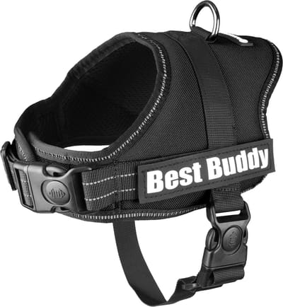 Flamingo Pluto Liberty - Harnas Honden - Harnas Best Buddy Pluto Zwart S 50-70cm 25mm - 1st - 122576 - 1st