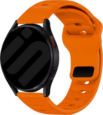Strap-it Universeel 22mm outdoor siliconen bandje - geschikt voor Samsung Galaxy Watch 3 45mm / 1 46mm / Gear S3 - Polar Vantage M / V3 / Grit X - Xiaomi Mi Watch / Watch S1 / S3 / 2 Pro - Amazfit GTR 2-3-4 - OnePlus Watch 1/2 - oranje