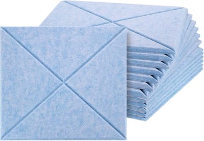 Akoestische Panelen - Geluidsisolatie Vilt - Ruimte Dempen - Zelfklevend 'X'-patroon - 30x30 cm - Lichtblauw