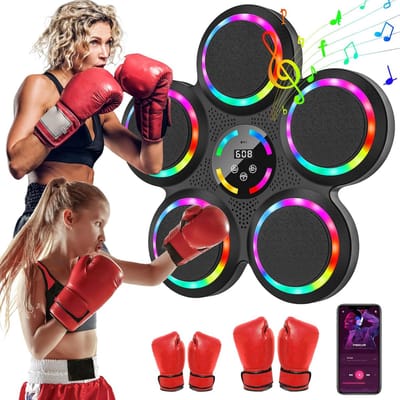 Muziek Boksmachine - Slimme Bokstrainer - Thuis Sporten - Bluetooth Muziek Connectie - 41x36CM - Zwart