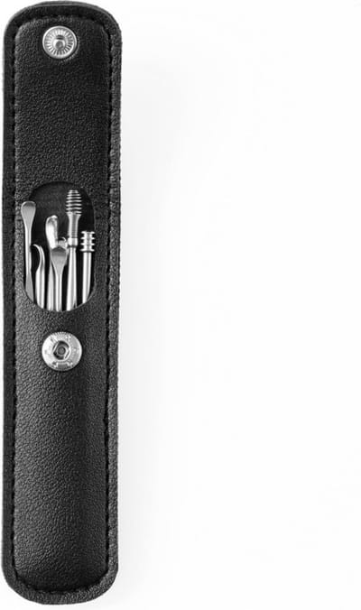 Oorsmeer verwijderaar set - 6 Delig - Met opberg etui - Oorreiniger - Oorsmeer verwijderaar spiraalvorm - Earscratcher - Zwart