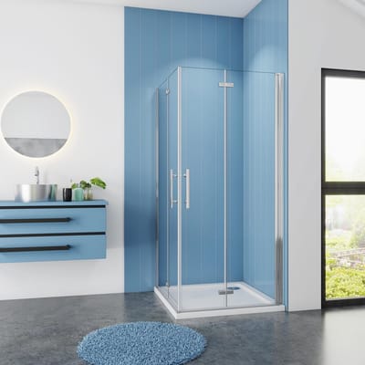 Serie Poppy - Douchecabine Vierkant - 120x120 Dubbele Vouwdeur - Chroom - 6mm Helder Veiligheidsglas - Antikalk
