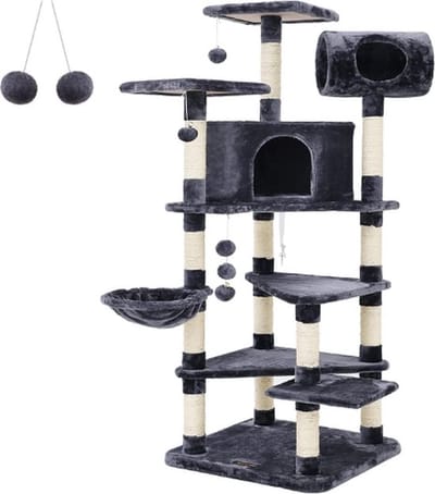 Luxe Krabpaal – 165 cm – Voor Katten – Kattenpaal – Kattenboom – Voor Zware Katten – Cat Tree – Cat Tower – XXL – Hoogwaardig Materiaal – Blauw