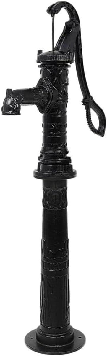 Handmatige Waterpomp - Tuinpomp Bronpomp - Buitenwater Verplaatsen - Gietijzeren Constructie - 135 cm Hoog - Zwart