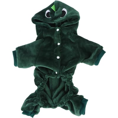 Polaire Hiver Mignon Dinosaure Vêtements pour Chien Sweat à Capuche pour Petits Chiens Veste pour Chiot Vêtements Tenue M black