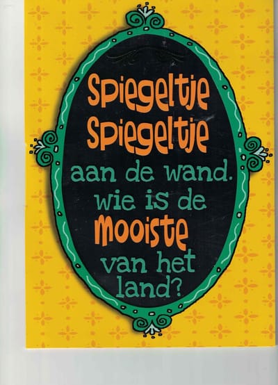 Wenskaart - wenskaart XL - pop out wenskaart - felicitatie - verjaardag - mooiste - spiegeltje aan de wand - kinderverjaardag