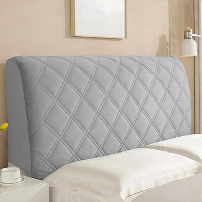 Beschermhoes voor bedhoofdbord - stofdicht - stretch - donkergrijs - 200 cm - geschikt voor hoofdbord - bed - rugleuning - hoofdbordbekleding