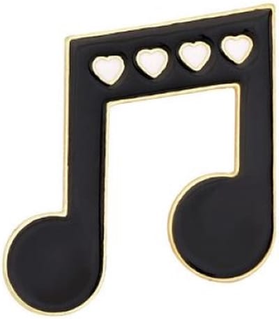 Pin Broche - enamel pin - kledingspeld - Muzieknoot zwart