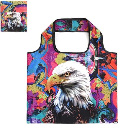 Grote Vouwbare Dierenprint Shoptas 50 x 40 cm, Herbruikbare, Scheurbestendige Handtas voor Winkelen en Reizen