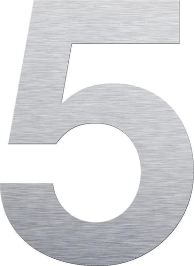 Huisnummer 50 cm - Nummer 5 - RVS mat geborsteld