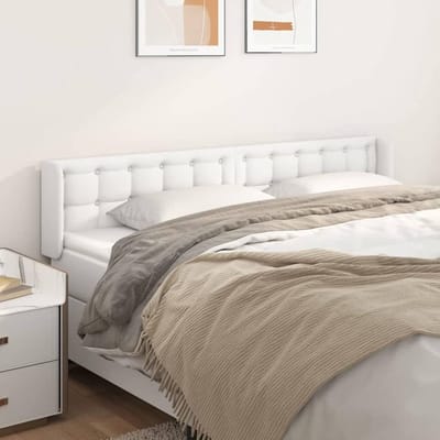 Hoofdbord voor bed - Oor hoofdeinde - Slaapkamer aankleden - Duurzaam kunstleer - 183 cm breed - Wit