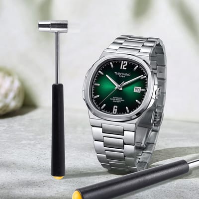Solidchoice- Rubberen Hamer Duurzame Constructie - Dubbelkop - Klein Formaat - Lichtgewicht - Efficiënt voor Horloge Reparatie - 40 x 150 mm