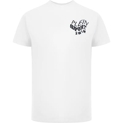 Plein Sport Tiger Fluo Logo Stretch Wit T-shirt