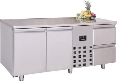 Combisteel Koelwerkbank - 474L - 2 Deuren + 2 Laden (1/1 GN) - -2°c/+8°c - 1785x700x850mm