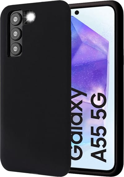 Hoesje geschikt voor Samsung Galaxy A55 - Mat Back Case Zwart