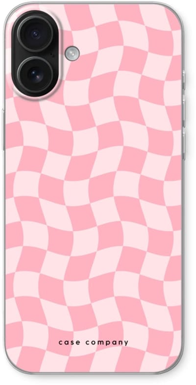Case Company® - Hoesje geschikt voor iPhone 16 Plus hoesje - Grid Roos - Soft Cover Telefoonhoesje - Bescherming aan alle Kanten en Schermrand