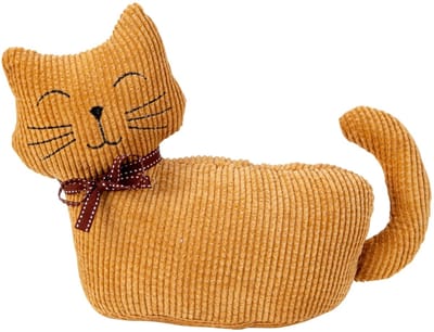Deurstopper - poes/kat - oranje - 22 x 35 cm - dieren - kinderkamer - bescherming