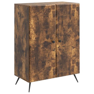 vidaXL - Dressoir - Gerookt - eiken - 66 - x - 34,5 - x - 90 - cm - Bewerkt - hout