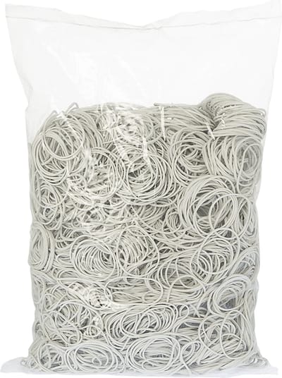 Rubbermagazijn - Elastiekjes - Rubber - Wit - 40x1,5mm - Circa 3300 stuks - Kleine elastiekjes
