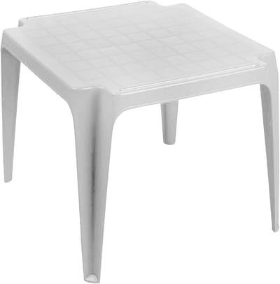 Kinder stapeltafel - Kinder tafeltje - Buiten spelen - Weerbestendig kunststof - 50x50 cm - Wit