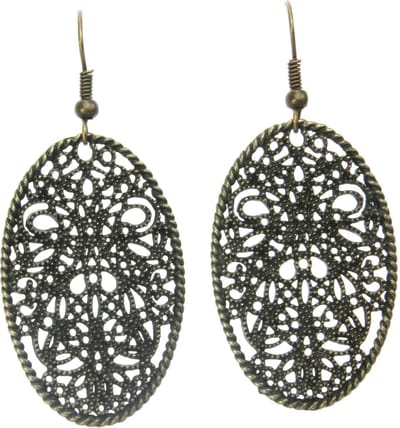Behave - Ovale oorhangers met open patroon - boho avondstijl