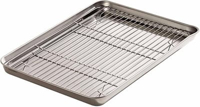 RVS Lekbak - Opvangbak Drip Tray - Voorkomt Vlekken - Hoge Rand Ontwerp - 24x18cm - Zilver