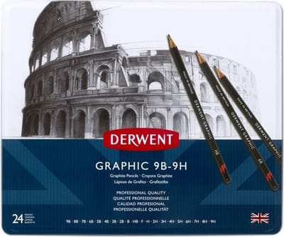 Derwent Graphic potloden set in blik assorti 24 stuks