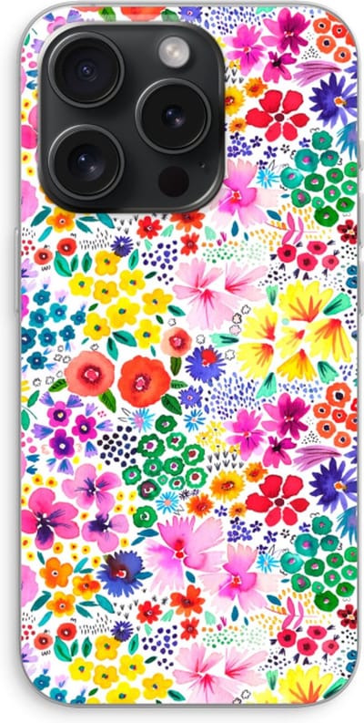 Case Company® - Hoesje geschikt voor iPhone 15 Pro hoesje - Little Flowers - Soft Cover Telefoonhoesje - Bescherming aan alle Kanten en Schermrand