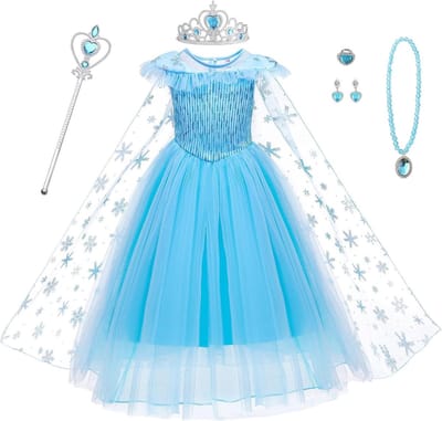 Meisjes Kostuum met Cosplay Accessoires voor Halloween en Carnaval - Prinsessenjurk voor Feestjes en Themapartijen