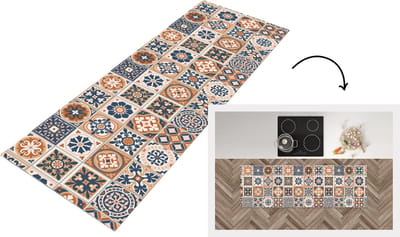 Keukenloper - Loper keuken - Tegels - Patronen - Middellandse Zee - 180x60 cm - Keukenloper vinyl
