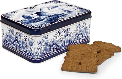 Blik met speculaas Delftsblauw