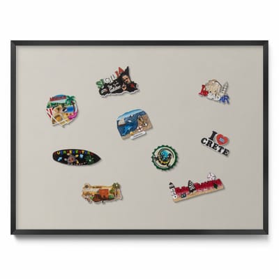 Tulup Magneetbord met Zwarte Frame - Romig Magneetbord Met Effen Achtergrond - 80 cm x 60 cm - Crèmekleur - Magnetisch Wandbord - Magnetisch Bord Kindvriendelijk - Memobord Magnetisch