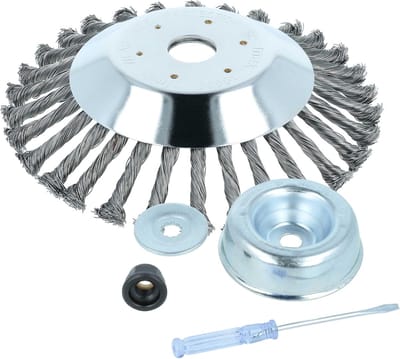 Metalen Onkruidborstel - Onkruidwieder - Voegen Reinigen - Met Accessoireset - 20 cm - Zilver